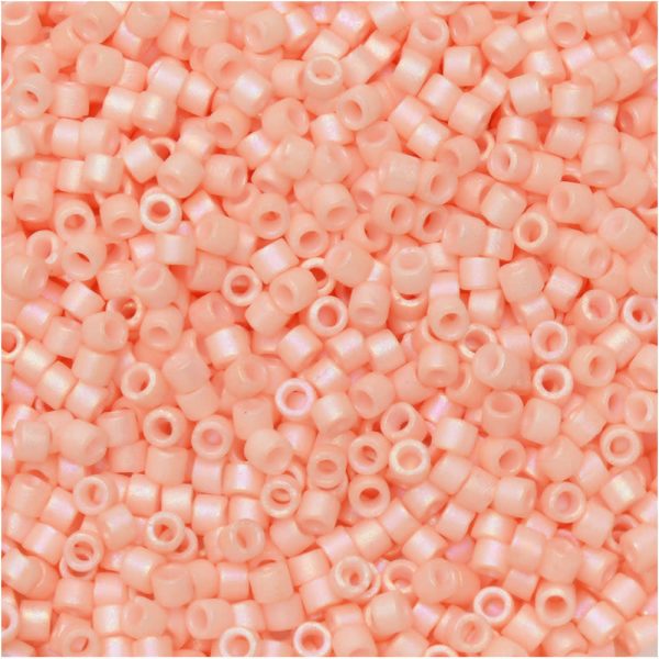 Miyuki Delica Seed Beads, 11 0 Size, #1523 Matte Opaque Light Salmon AB (7.2 Gram Tube) For Cheap - Image 2
