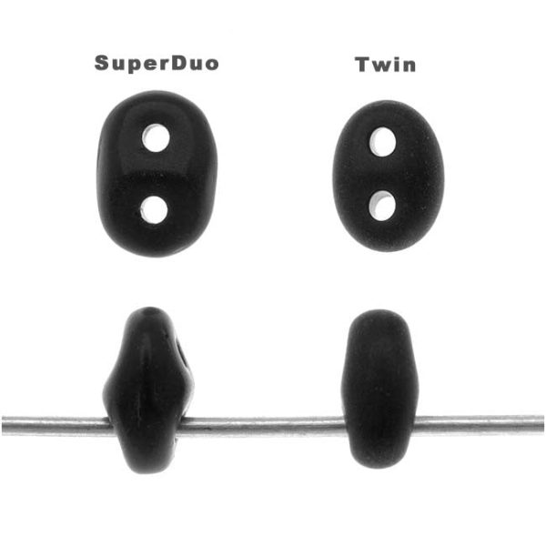 SuperDuo 2-Hole Czech Glass Beads, Dark Bronze, 2x5mm, 8g Tube on Sale - Image 3