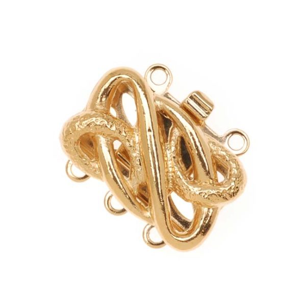 Filigree Box Clasps, Serpentine Design 17x13mm, 23K Gold Plated (1 Piece) Online now - Image 2