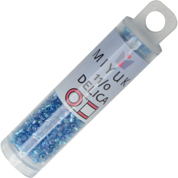 Miyuki Delica Seed Beads, 11 0 Size, #177 Transparent Aquamarine AB (7.2 Gram Tube) Online Sale - Image 3