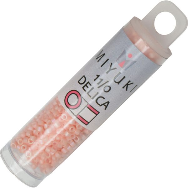 Miyuki Delica Seed Beads, 11 0 Size, #1523 Matte Opaque Light Salmon AB (7.2 Gram Tube) For Cheap - Image 3
