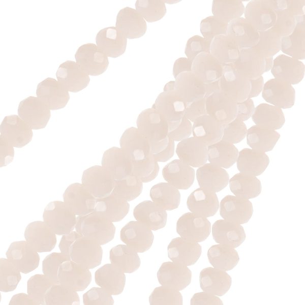 Crystal Beads, Faceted Rondelle 1.5x2.5mm, Opaque Light Cream (2 Strands) Online Sale - Image 2