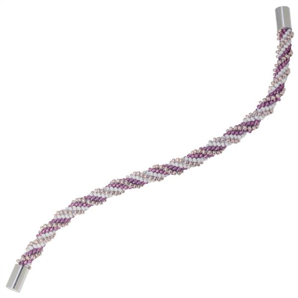 Refill - Spiral 12 Warp Beaded Kumihimo Bracelet - Sweet Orchid - Exclusive Beadaholique Jewelry Kit For Discount - Image 3
