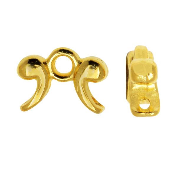 Cymbal Bead Endings fit Silky Beads, Drakonisi, 6.5mm, 24kt Gold Plated (4 Pieces) For Sale