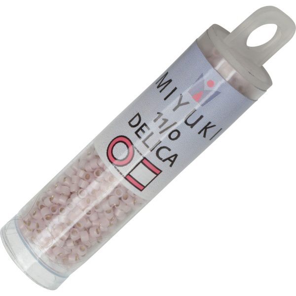 Miyuki Delica Seed Beads, 11 0 Size, #1457 Silver Lined Pale Rose Opal (2.5  Tube) For Sale - Image 3