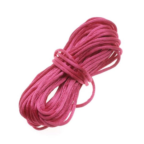 Rayon Satin Rattail 1mm Cord - Knot & Braid - Hot Pink (6 Yards) Online now - Image 2