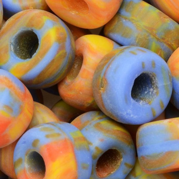 Czech Glass Beads, Donut 9mm, Matte Multi-Color Swirl (1 Ounce) Online