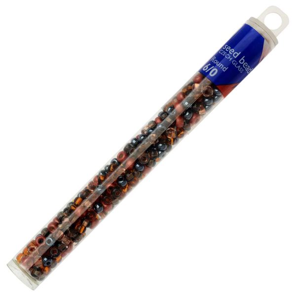 Czech Glass Seed Beads, 6 0 Round, Grey Copper Mix (24 Gram Tube) For Cheap - Image 3
