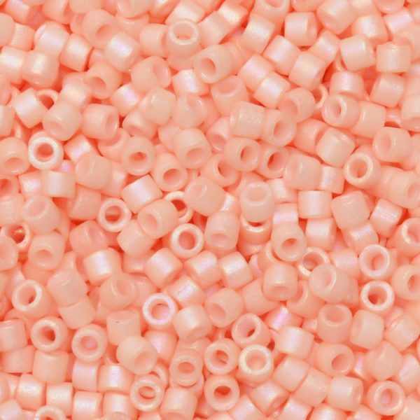 Miyuki Delica Seed Beads, 11 0 Size, #1523 Matte Opaque Light Salmon AB (7.2 Gram Tube) For Cheap