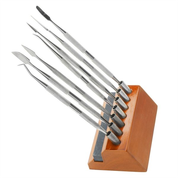 Wax Carving & Spatula Set, Includes 7 Tools with Wooden Base (1 Set) on Sale - Image 2
