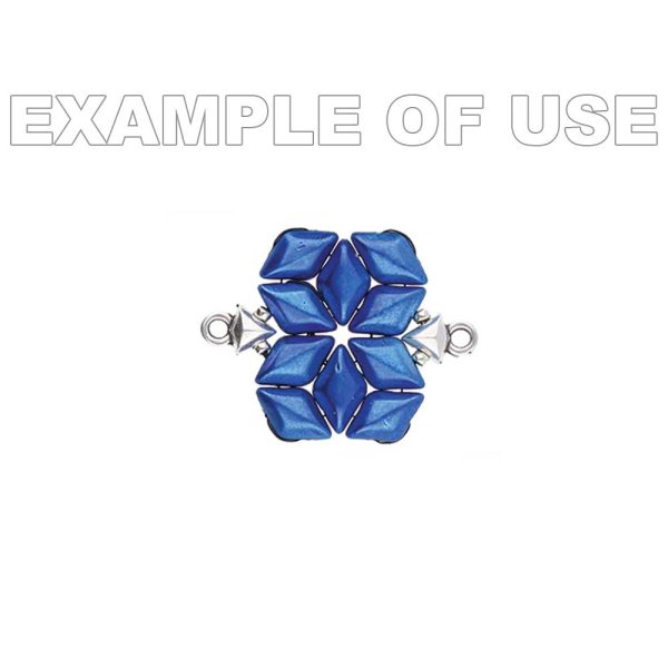 Cymbal Bead Endings fit GemDuo Beads, Kleftiko, 7mm Antiqued Silver (4 Pieces) For Discount - Image 3