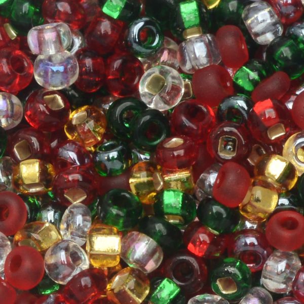 Czech Glass Seed Beads, 8 0 Round, Deck The Halls Mix (1 Ounce) Online now - Image 2