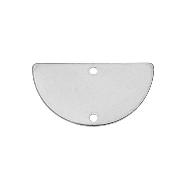 Metal Connector Link, Semi-Circle with Punched Holes 25x12.5mm, Silver Tone (2 Pieces) on Sale