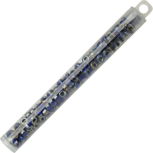 Czech Glass Matubo, Tri-Cut 2 0 Seed Bead, Opaque Blue Rembrandt (20 Gram Tube) Online Sale - Image 3