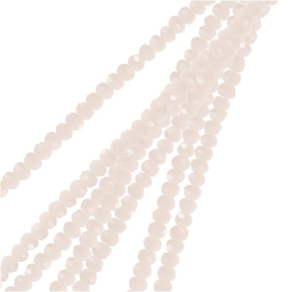 Crystal Beads, Faceted Rondelle 1.5x2.5mm, Opaque Light Cream (2 Strands) Online Sale
