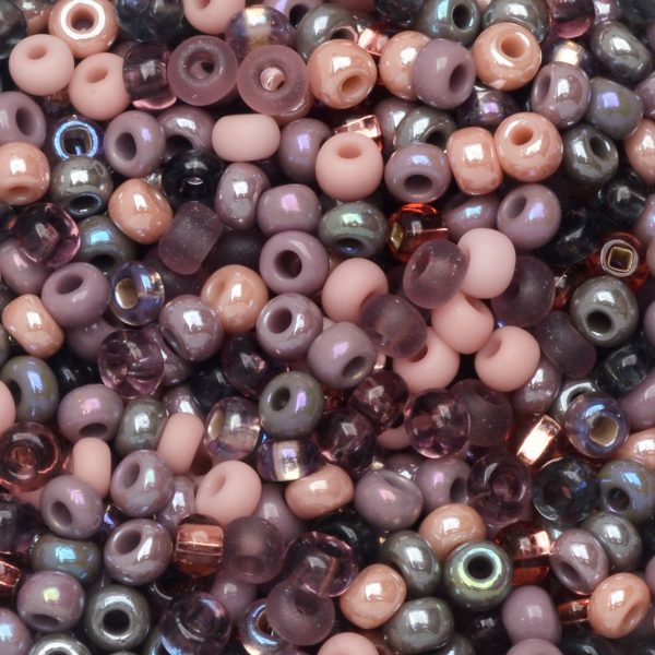 Czech Glass Seed Beads, 8 0 Round, Mauve Whispers Mix (1 Ounce) Cheap