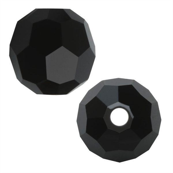 Preciosa Czech Crystal, Round Bead 4mm, Jet (40 Pieces) Online now