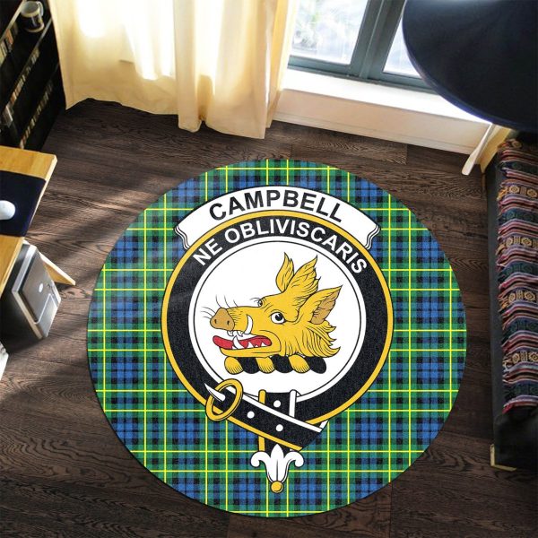 Campbell of Breadalbane Ancient Tartan Crest Round Rug For Discount - Image 3