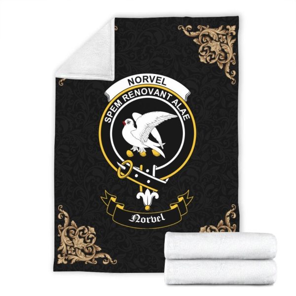 Norvel (or Norvill) Crest Tartan Premium Blanket Black For Cheap