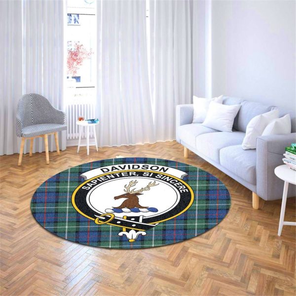 Davidson of Tulloch Tartan Crest Round Rug For Cheap - Image 4