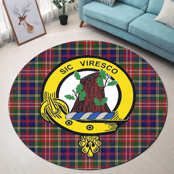 Christie Tartan Crest Round Rug Cheap