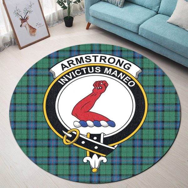 Armstrong Ancient Tartan Crest Round Rug Online Sale