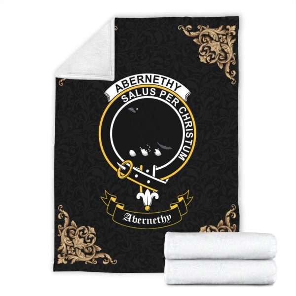 Abernethy Crest Tartan Premium Blanket Black For Discount