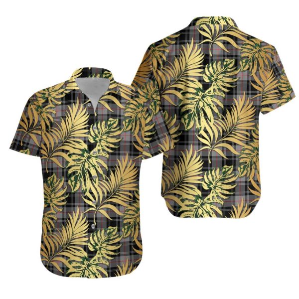 Moffat Modern Tartan Vintage Leaves Hawaiian Shirt For Sale