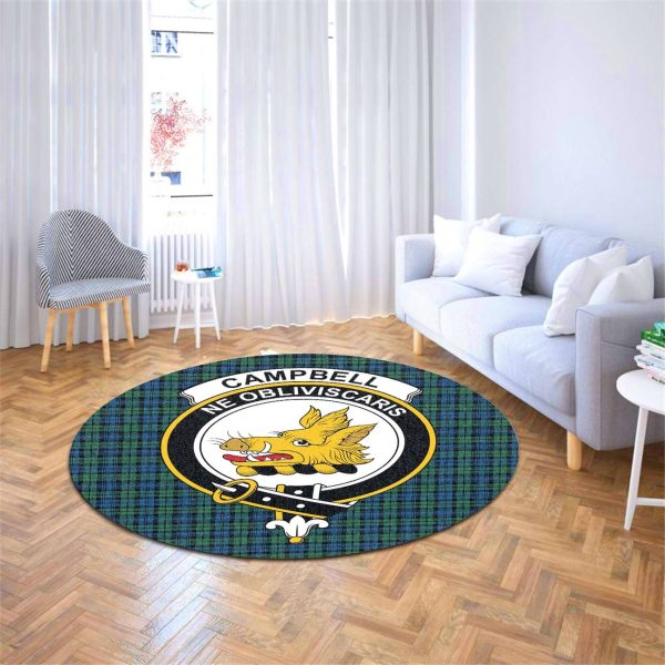 Campbell Ancient 02 Tartan Crest Round Rug Cheap - Image 4