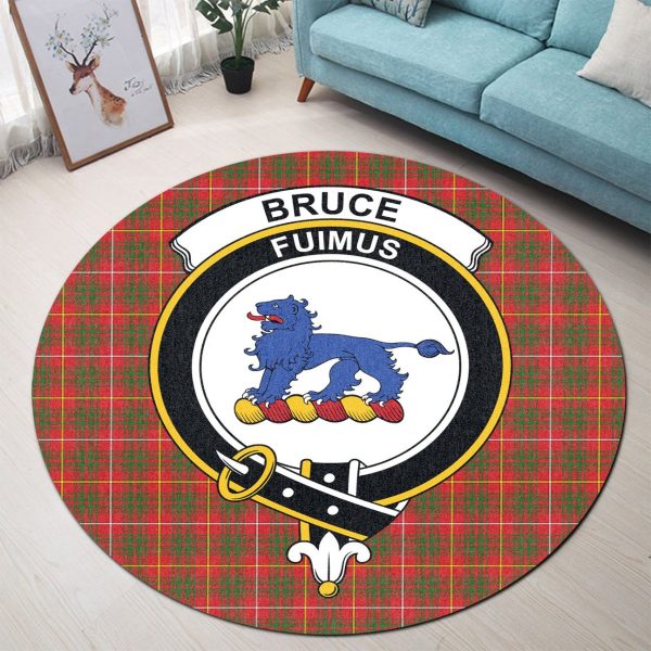 Bruce Modern Tartan Crest Round Rug Online now
