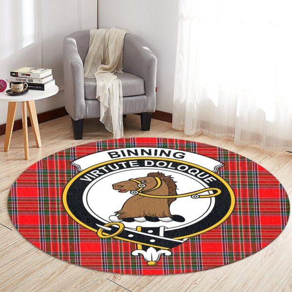 Binning Tartan Crest Round Rug For Cheap - Image 2