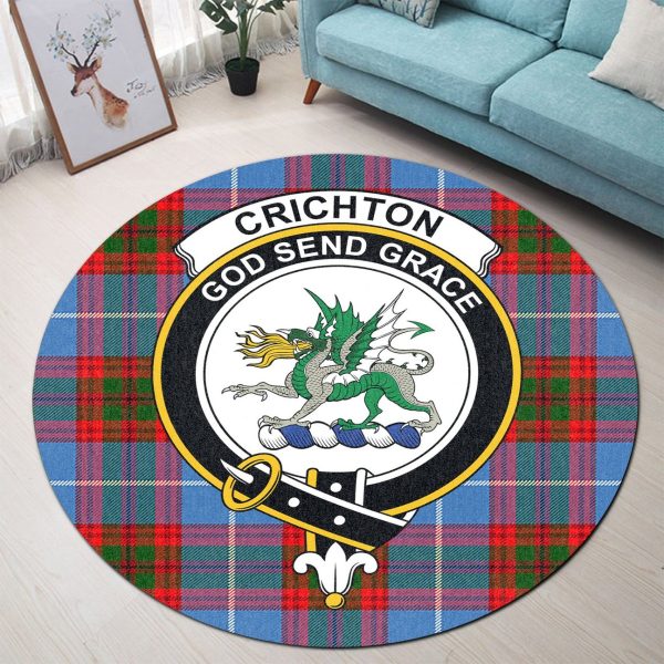 Crichton Tartan Crest Round Rug Online Hot Sale