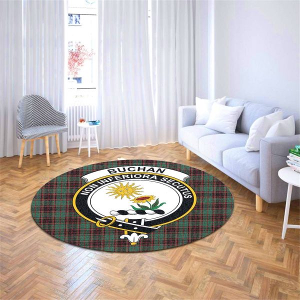 Buchan Ancient Tartan Crest Round Rug Online now - Image 4
