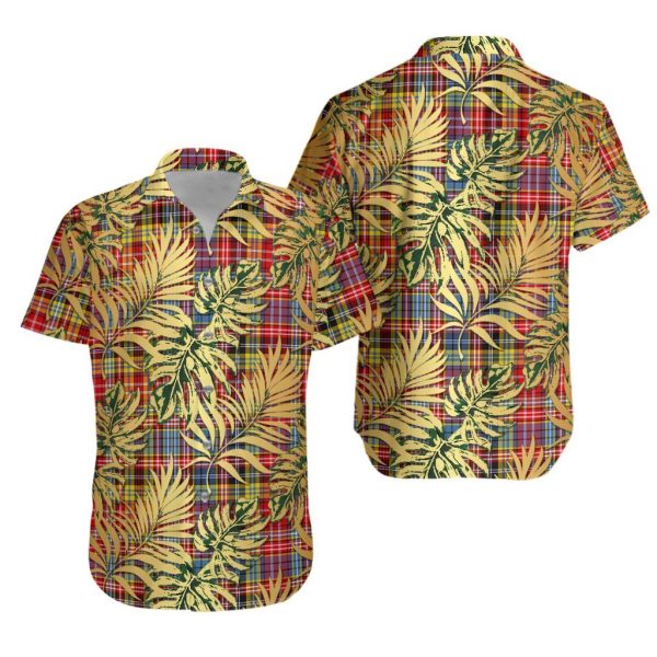 Ogilvie of Airlie Ancient Tartan Vintage Leaves Hawaiian Shirt For Cheap