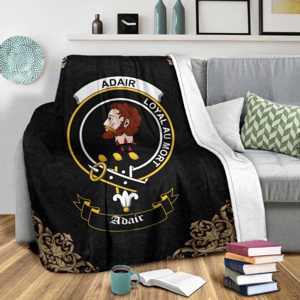 Adair Crest Tartan Premium Blanket Black Supply - Image 2