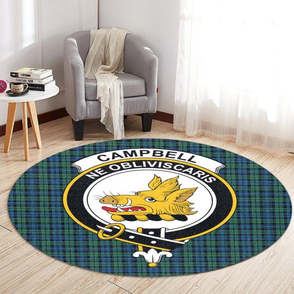 Campbell Ancient 02 Tartan Crest Round Rug Cheap - Image 2