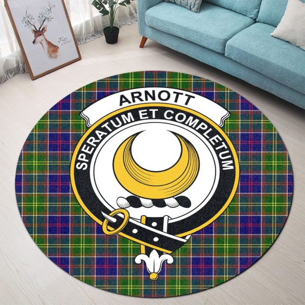 Arnott Tartan Crest Round Rug Cheap