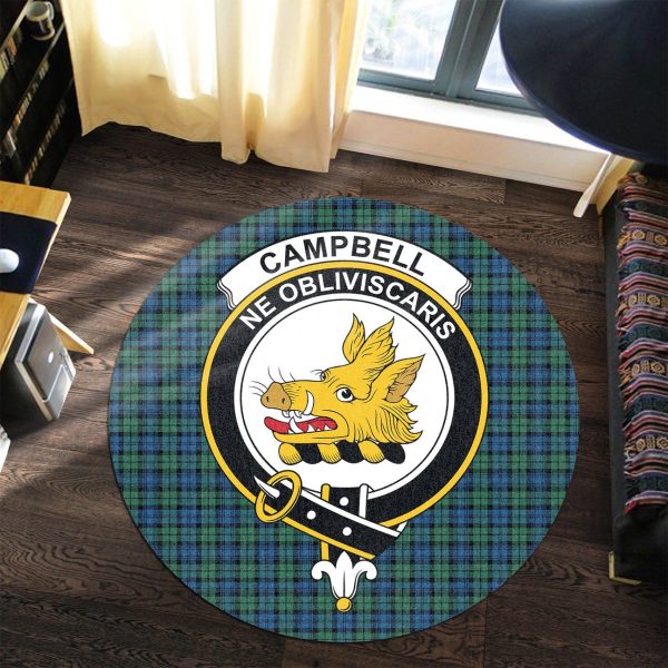Campbell Ancient 02 Tartan Crest Round Rug Cheap - Image 3
