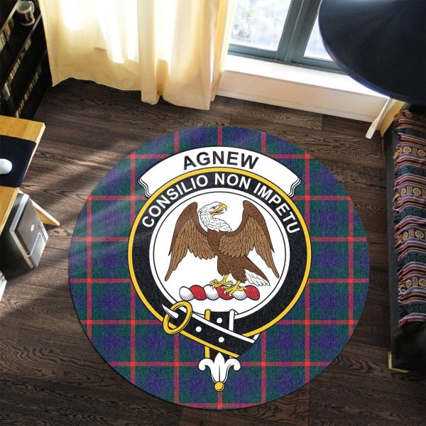 Agnew Modern Tartan Crest Round Rug Cheap - Image 3
