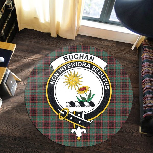 Buchan Ancient Tartan Crest Round Rug Online now - Image 3