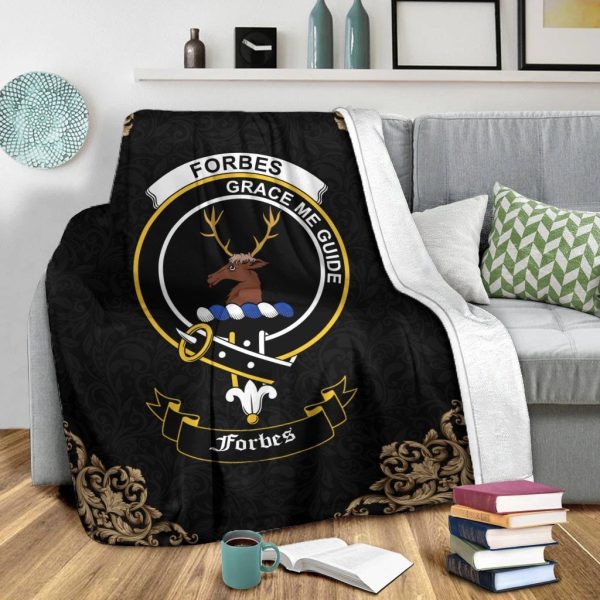 Forbes Crest Tartan Premium Blanket Black Discount - Image 2