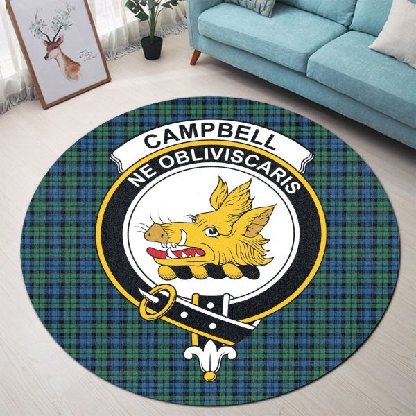 Campbell Ancient 02 Tartan Crest Round Rug Cheap