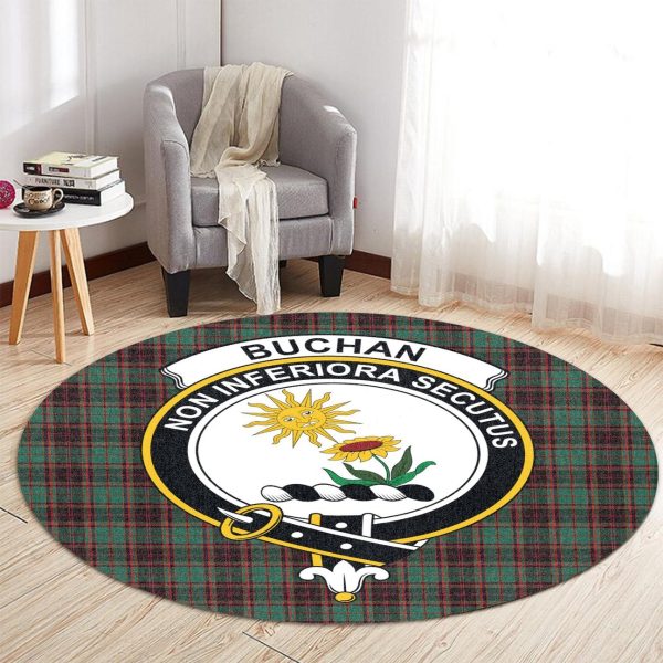 Buchan Ancient Tartan Crest Round Rug Online now - Image 2